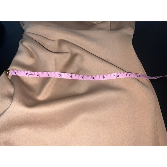 ASOS DESIGN Asymmetric Back Slit Maxi Dress Camel size 0 - Picture 11 of 15